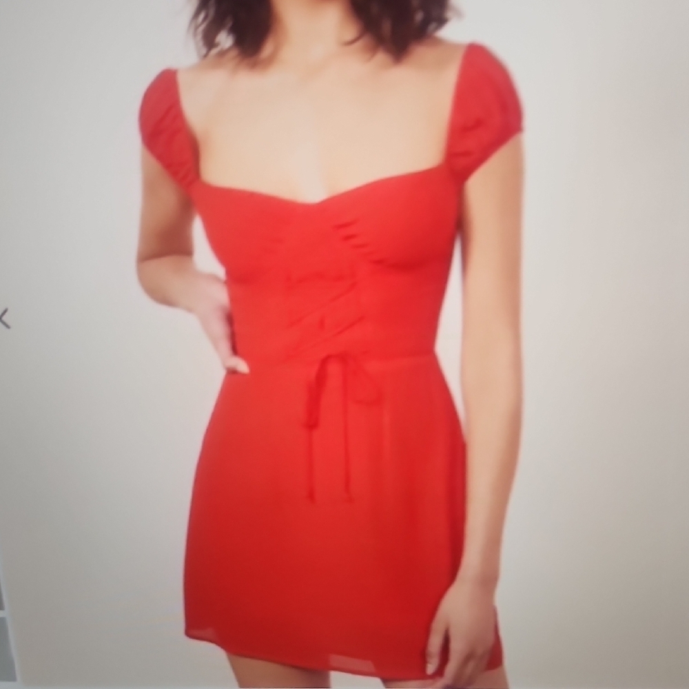 Reformation Jess Dress Tomato Size 22